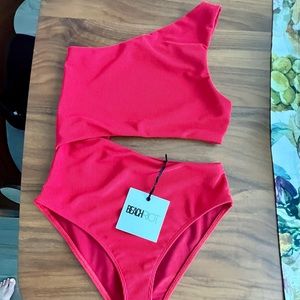 BRAND NEW w tags BEACH RIOT CELINE 1 PIECE IN RED SWIMSUIT SIZE SMALL
